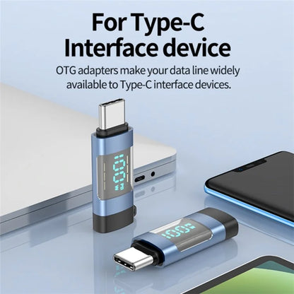 USB 3.1 Type-C to Type-C Male to Female Converter OTG Adapter with Digital Display