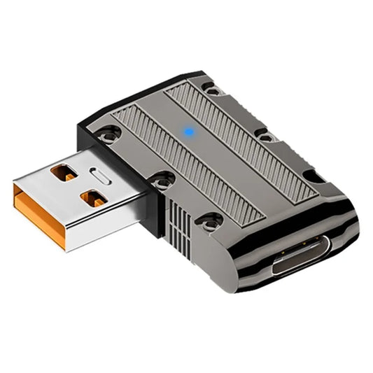 120W USB 3.1 Gen2 to Type-C Converter 10Gbps Zinc Alloy Shell Elbow Adapter