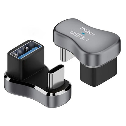 140W 10Gbps Type-C Male to USB Female Adapter U-Shaped Elbow USB3.1 Charging Cable Converter
