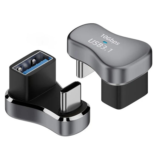 140W 10Gbps Type-C Male to USB Female Adapter U-Shaped Elbow USB3.1 Charging Cable Converter