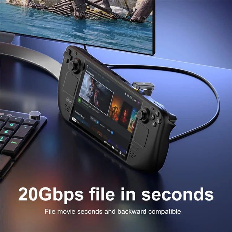 140W 20Gbps Type-C Male to Type-C Female Adapter U-Shaped Elbow Charging Cable Converter Support 4K / 60Hz