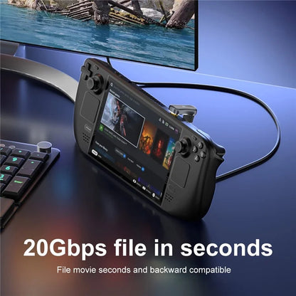 140W 20Gbps Type-C Male to Type-C Female Adapter U-Shaped Elbow Charging Cable Converter Support 4K / 60Hz