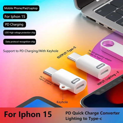 Gen3 PD Fast Charging Adapter Type-C Male to iP Female Converter Fast Data Transmission Speed