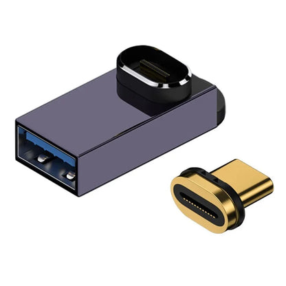 UC-028-AFU Magnetic Connector 10Gbps Type C Male to USB3.0 Female 90 Degree Up Down Angled OTG Data Adapter