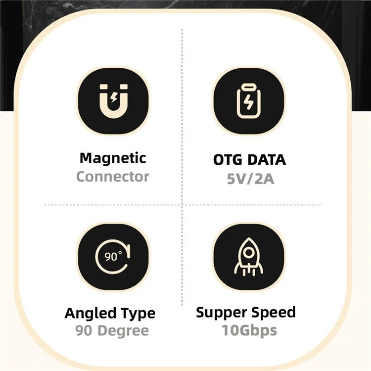 UC-028-AFU Magnetic Connector 10Gbps Type C Male to USB3.0 Female 90 Degree Up Down Angled OTG Data Adapter