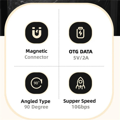 UC-028-AFU Magnetic Connector 10Gbps Type C Male to USB3.0 Female 90 Degree Up Down Angled OTG Data Adapter