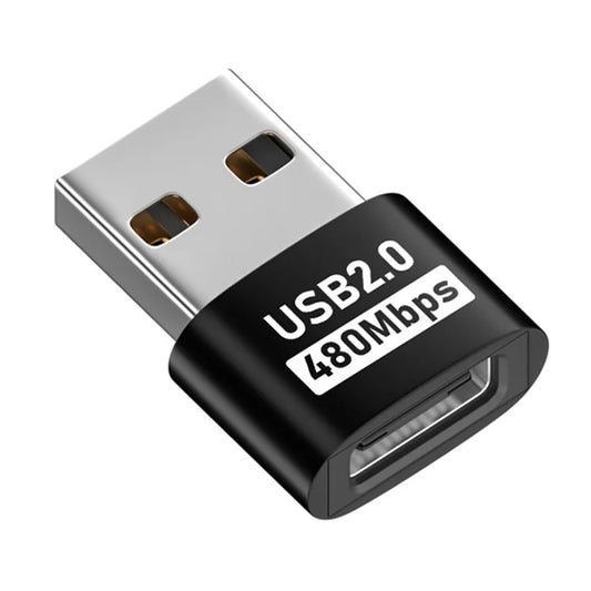 USB 2.0 Male to USB-C Female Adapter 480Mbps Data Transfer OTG Converter