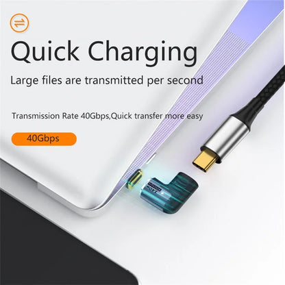 Angled 140W 5A Magnetic USB 4.0 Type-C Male to Female 40Gbps Data OTG Adapter