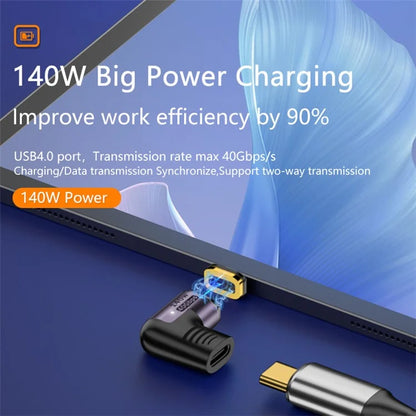 Angled 140W 5A Magnetic USB 4.0 Type-C Male to Female 40Gbps Data OTG Adapter
