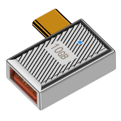 USB-A 3.1 Female to Type-C Male Side Bend Converter 10Gbps 120W OTG Adapter