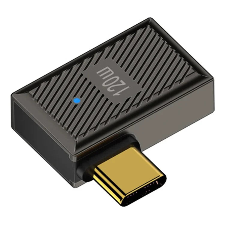 USB-A 3.1 Female to Type-C Male Side Bend Converter 10Gbps 120W OTG Adapter