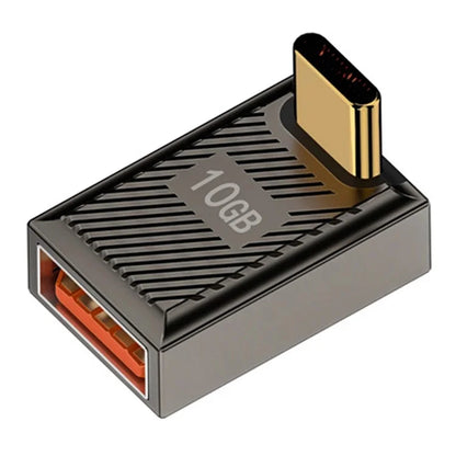 120W 10Gbps USB-A 3.1 Female to Type-C Male Up Angled OTG Adapter
