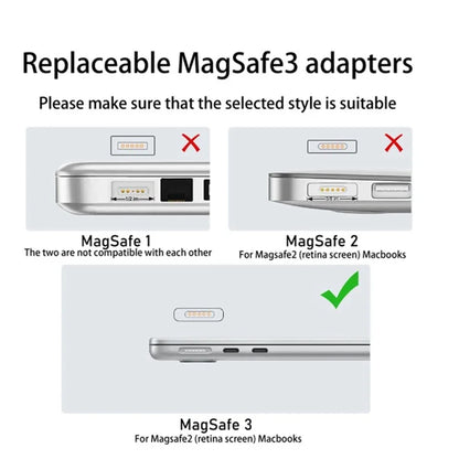 Side Bend USB-C to Magnetic 3 Adapter Right Angle PD 140W Charging Converter Compatible with MacBook