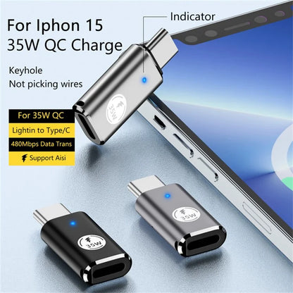 USB-C Adapter Type-C Male to iOS Female PD 35W Fast Charging Data Transfer Converter