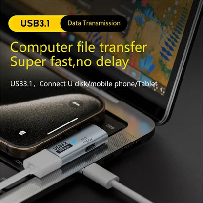 USB 3.2 Adapter Type-C to USB-A  /  USB-C Adapter 10Gbps OTG USB-C 2 to 1 Converter with PD 100W ChargeBlack