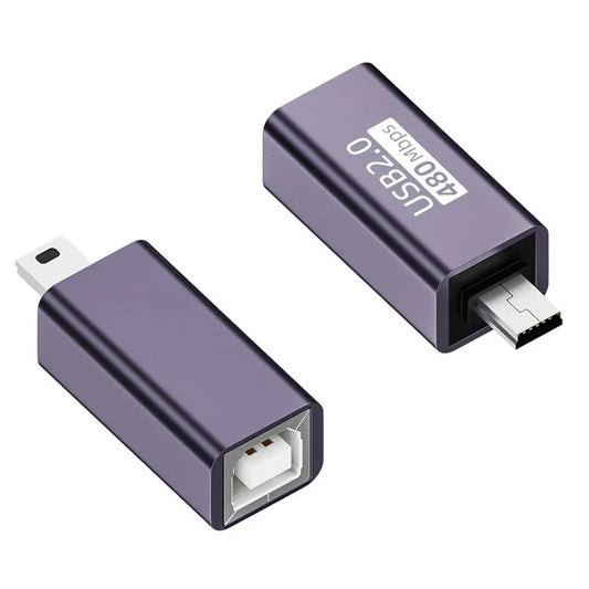 USB-B Female to Mini USB Male 480Mbps Adapter Aluminum Alloy Connector for Electric Piano / Printer