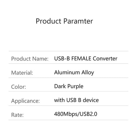 USB-B Female to USB-A Male 480Mbps Adapter Converter Electric Piano Printer Connector
