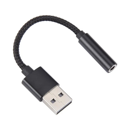 USB Male to 3.5mm Female Audio Adapter Nylon Braided Cord Stereo Sound AUX Adapter
