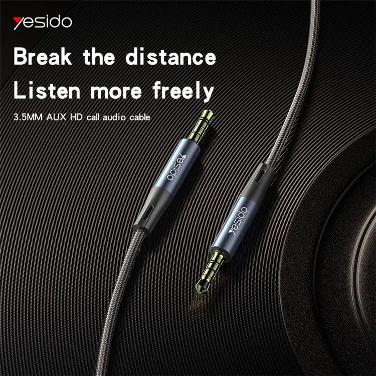 YESIDO YAU43 3.5mm Headphone Audio Cable Extension Cord 1m AUX Male to Male Wire
