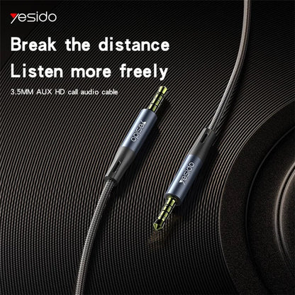 YESIDO YAU43 3.5mm Headphone Audio Cable Extension Cord 1m AUX Male to Male Wire