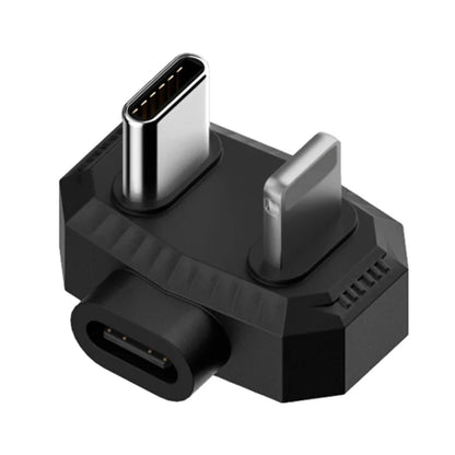 Type-C Female to Type-C+8-Pin Male OTG Converter Lavalier Microphone U-Shaped Charging Adapter