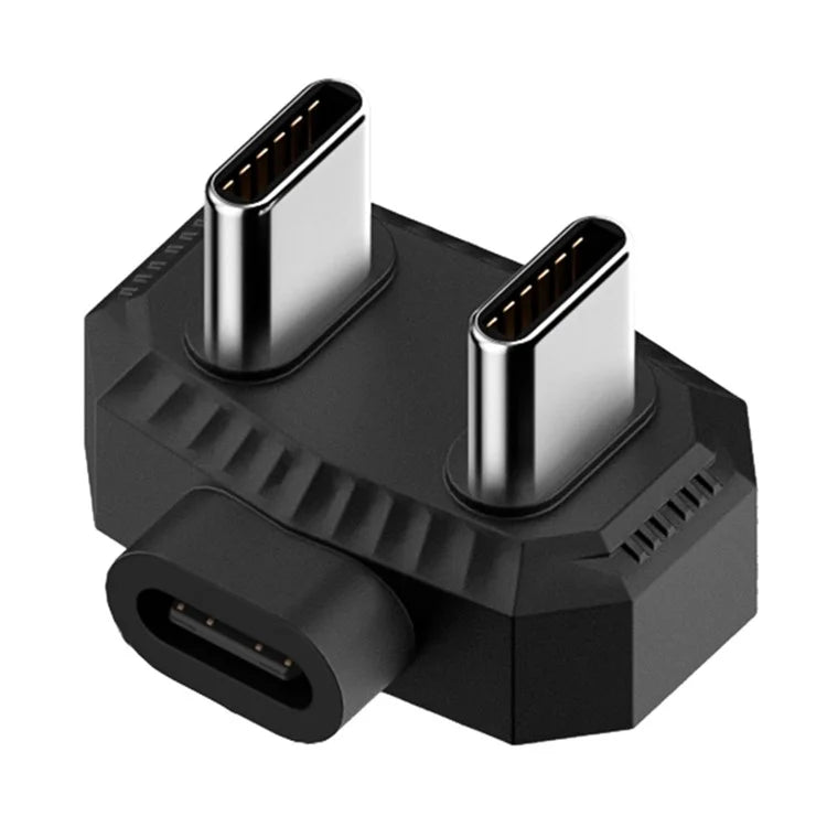 Lavalier Microphone U-shaped Charging Adapter Type-C Female to Type-C+Type-C Male OTG Converter