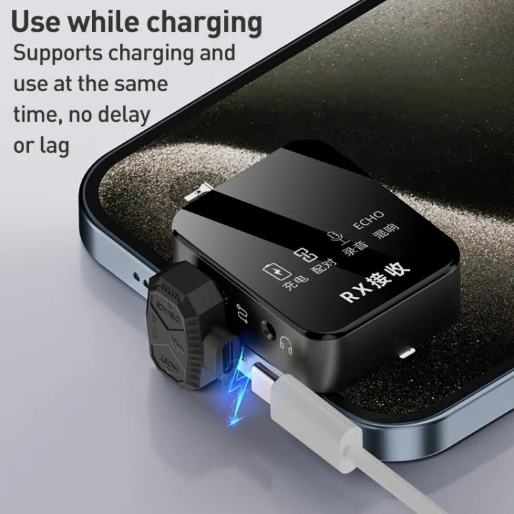 Lavalier Microphone U-shaped Charging Adapter Type-C Female to Type-C+Type-C Male OTG Converter