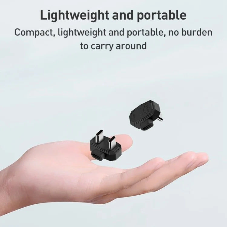 Lavalier Microphone U-shaped Charging Adapter Type-C Female to Type-C+Type-C Male OTG Converter