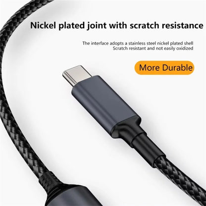 Braided Cable 5.5x2.5mm DC Female to Type-C Male Adapter Supports 140W Fast Charging