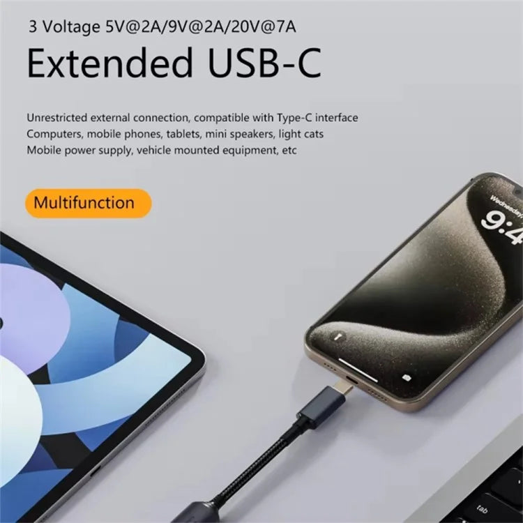 140W Fast Charging DC Charger Plug 7.9x0.9mm Female to Type-C Male Adapter