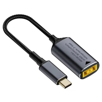For Lenovo Yellow Square Port Laptop 140W DC Female to Type-C Male Adapter