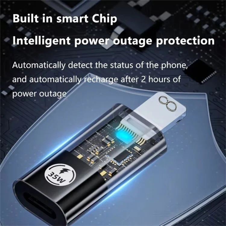 8 Pin Male to Type-C Female PD 35W Fast Charging Adapter Support Data Transmission