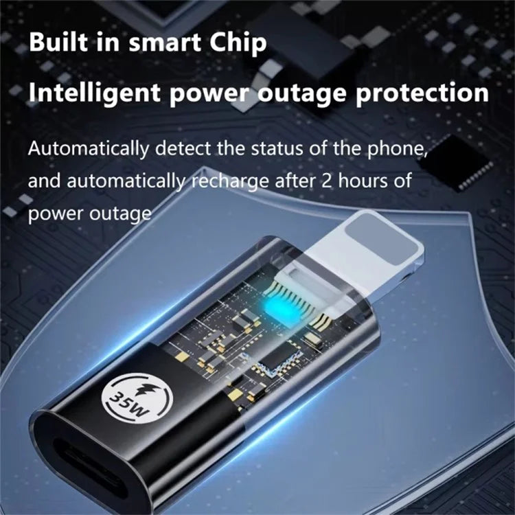 Type-C Male to 8 Pin Female 480Mbps PD 35W Fast Charging Adapter Support Data Transmission