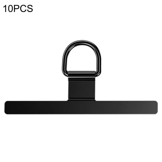 10Pcs / Pack Cell Phone Lanyard Patch Long Bar Stainless Steel Tether Tab with D-Ring