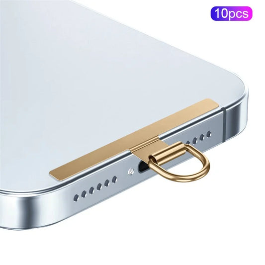 10Pcs / Pack Ultra Slim Phone Tether Tabs for Phone Case Lanyard Anti-Lost Metal Safety Patch with D Buckle