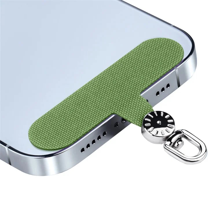 Phone Tether Tab Stainless Steel+Oxford Cloth Rotary Patch for Phone Strap Lanyardish Green