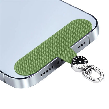 Phone Tether Tab Stainless Steel+Oxford Cloth Rotary Patch for Phone Strap Lanyardish Green