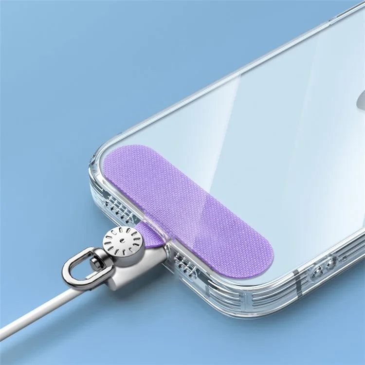 Phone Tether Tab Stainless Steel+Oxford Cloth Rotary Patch for Phone Strap Lanyardish Green