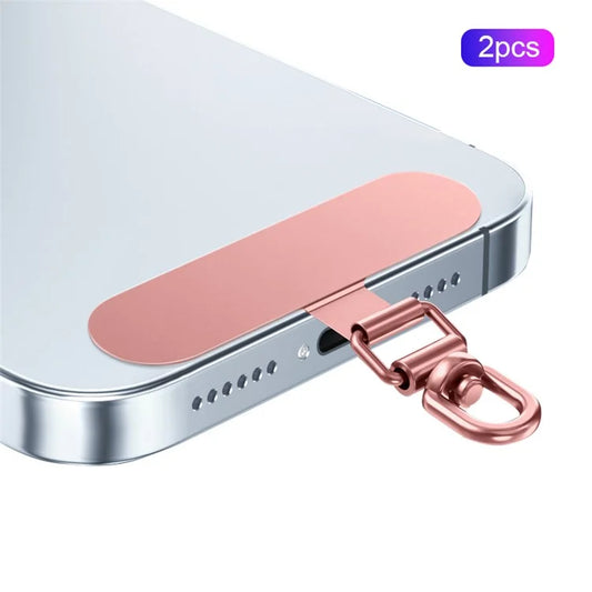2Pcs 0.4mm Ultra Thin Phone Tether Tabs for Phone Case Stainless Steel Safety Patch