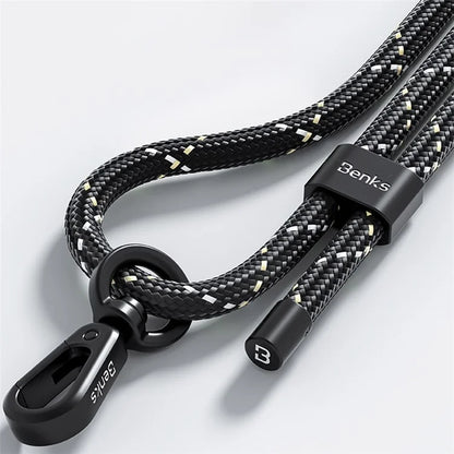 BENKS GS01 Adjustable Phone Lanyard Braided Crossbody Shoulder Strap with Tether Tab
