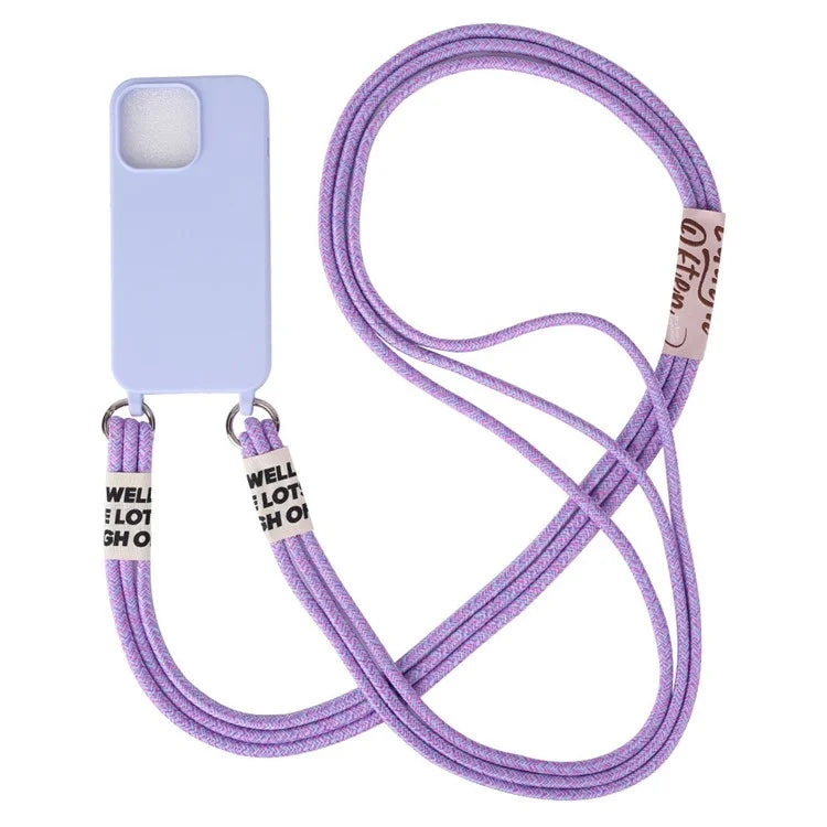 For iPhone 15 Case TPU Phone Cover with 3-Ropes Lanyard