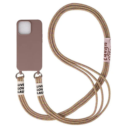 For iPhone 15 Case TPU Phone Cover with 3-Ropes Lanyard
