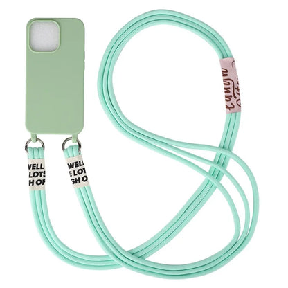 For iPhone 15 Case TPU Phone Cover with 3-Ropes Lanyard
