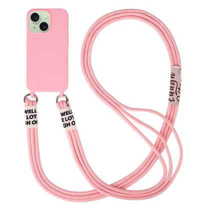 For iPhone 15 Case TPU Phone Cover with 3-Ropes Lanyard
