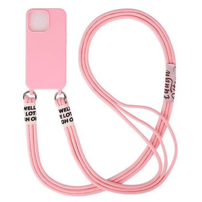 For iPhone 15 Case TPU Phone Cover with 3-Ropes Lanyard