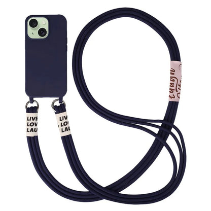 For iPhone 15 Case TPU Phone Cover with 3-Ropes Lanyard