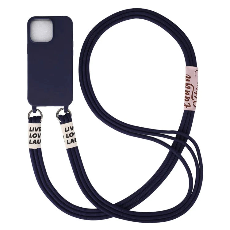For iPhone 15 Case TPU Phone Cover with 3-Ropes Lanyard