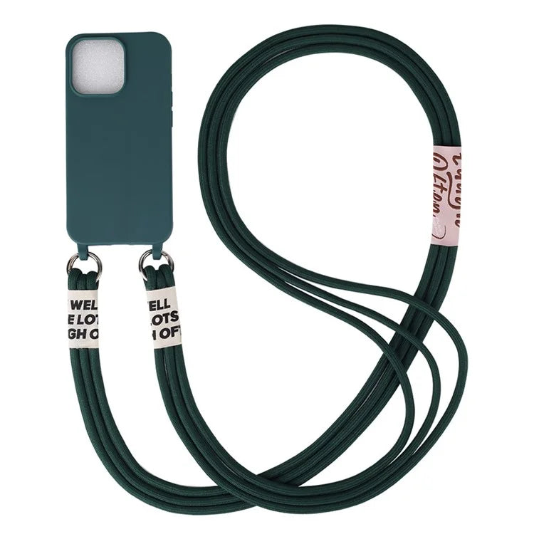 For iPhone 15 Case TPU Phone Cover with 3-Ropes Lanyard