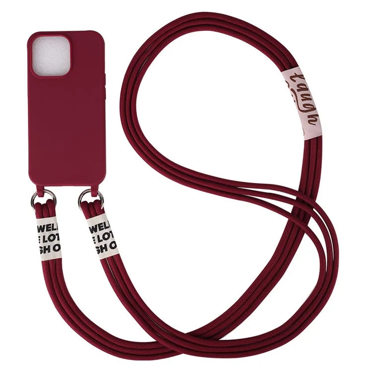 For iPhone 15 Case TPU Phone Cover with 3-Ropes Lanyard