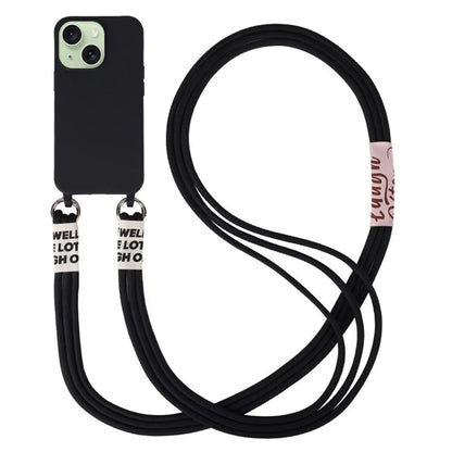 For iPhone 15 Case TPU Phone Cover with 3-Ropes Lanyard